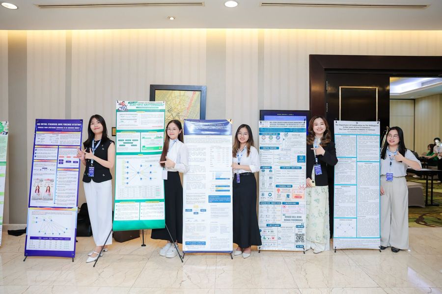 Students presenting research posters at MBIC 2026